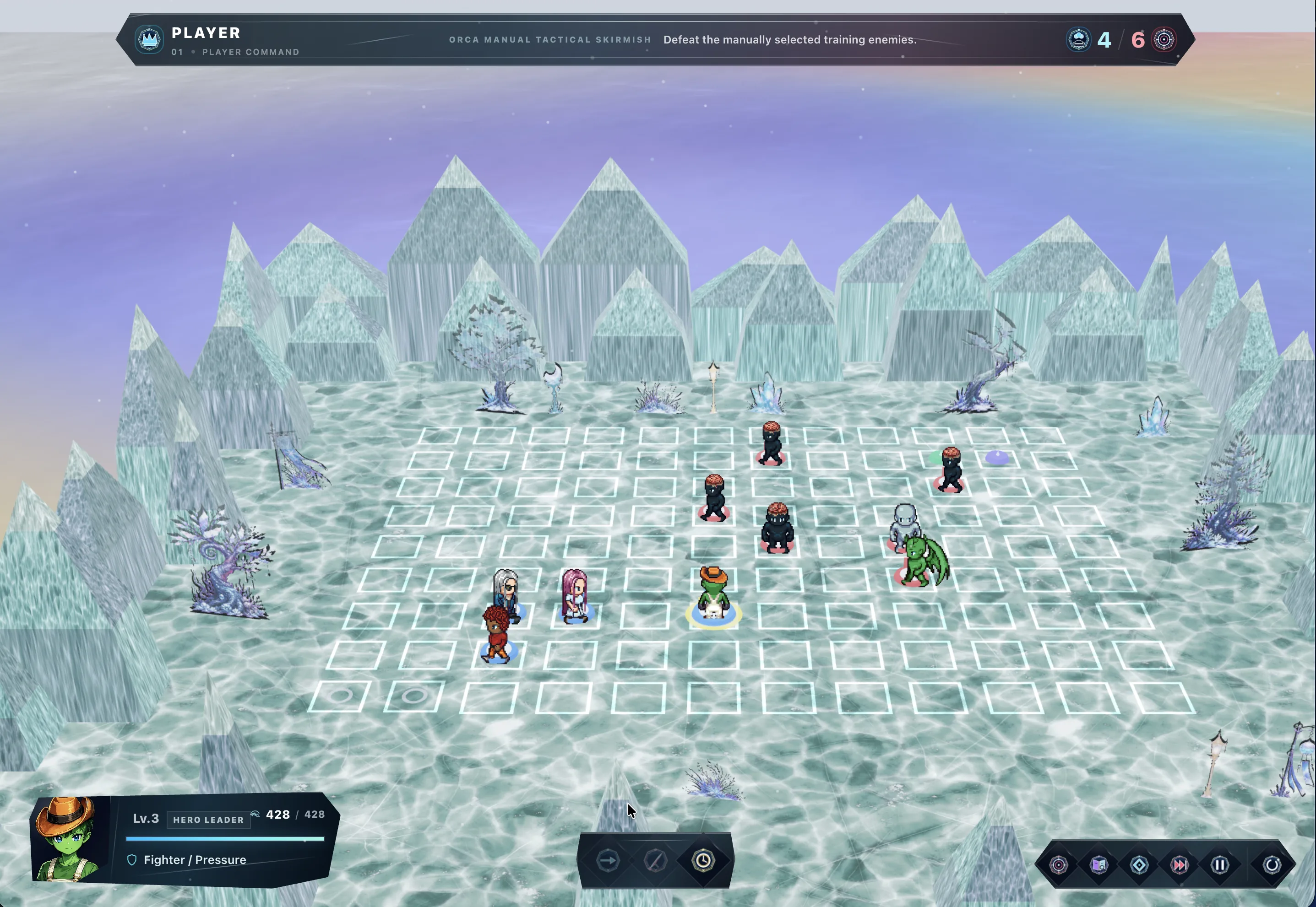 Dream Ocean tactical squad arena on an ice field